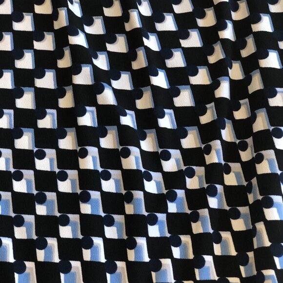 White House Black Market Key Hole Sleeveless Women's Blouse Tank Top Blue Black - Picture 11 of 11